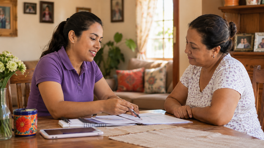 Persona recibiendo orientacion financiera clara